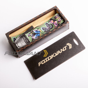 Fotokvant STO-13 ремень для фотоаппарата в подарочной деревянной коробочке