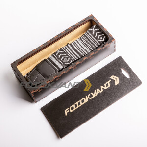 Fotokvant STO-16 ремень для фотоаппарата в подарочной деревянной коробочке