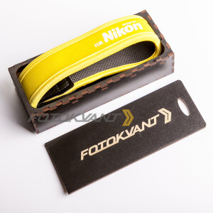 Fotokvant STO-19 ремень для фотоаппарата в подарочной деревянной коробочке