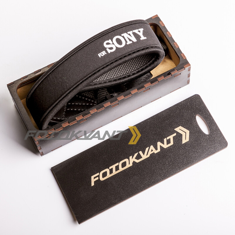 Fotokvant STO-20 ремень для фотоаппарата в подарочной деревянной коробочке