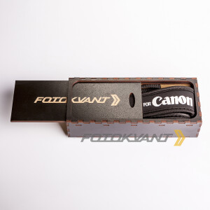 Fotokvant STO-21 ремень для фотоаппарата в подарочной деревянной коробочке