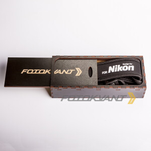 Fotokvant STO-23 ремень для фотоаппарата в подарочной деревянной коробочке