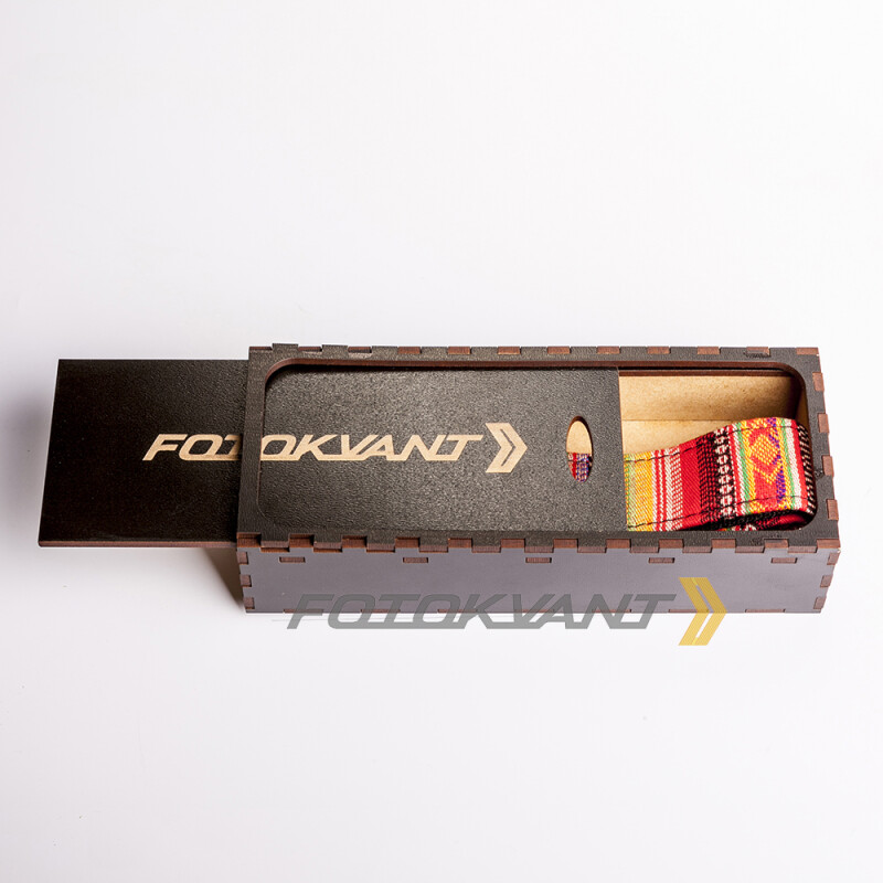 Fotokvant STO-27 ремень для фотоаппарата в подарочной деревянной коробочке