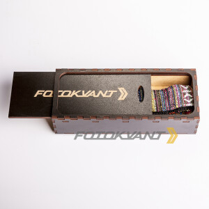 Fotokvant STO-30 ремень для фотоаппарата в подарочной деревянной коробочке