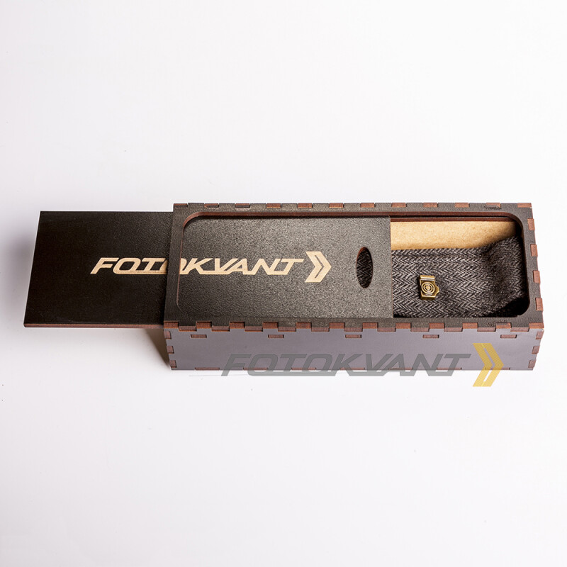 Fotokvant STO-33 ремень для фотоаппарата в подарочной деревянной коробочке