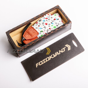 Fotokvant STO-40 ремень для фотоаппарата в подарочной деревянной коробочке