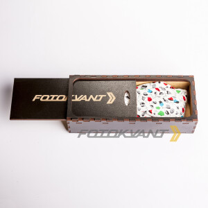 Fotokvant STO-40 ремень для фотоаппарата в подарочной деревянной коробочке