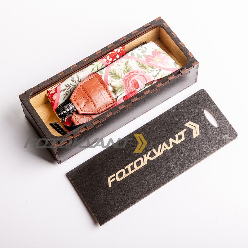 Fotokvant STO-44 ремень для фотоаппарата в подарочной деревянной коробочке