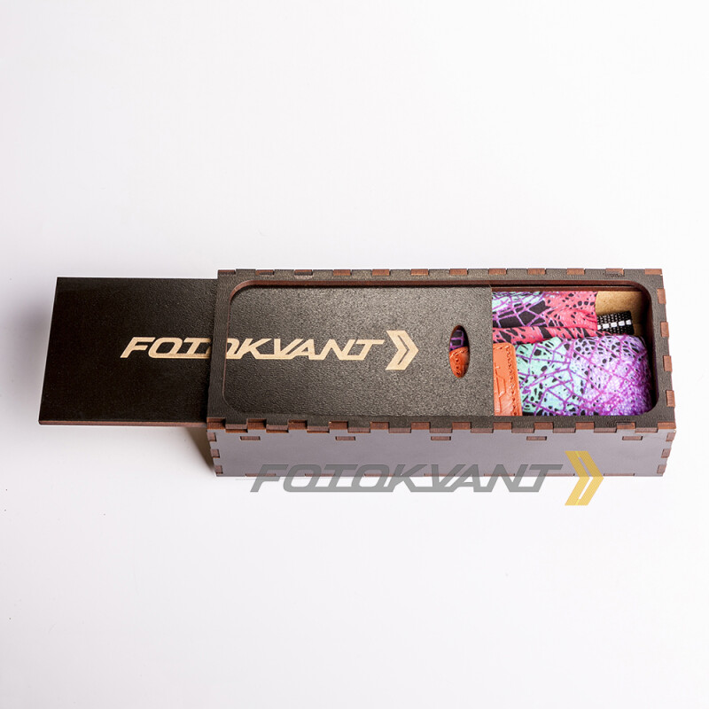 Fotokvant STO-47 ремень для фотоаппарата в подарочной деревянной коробочке