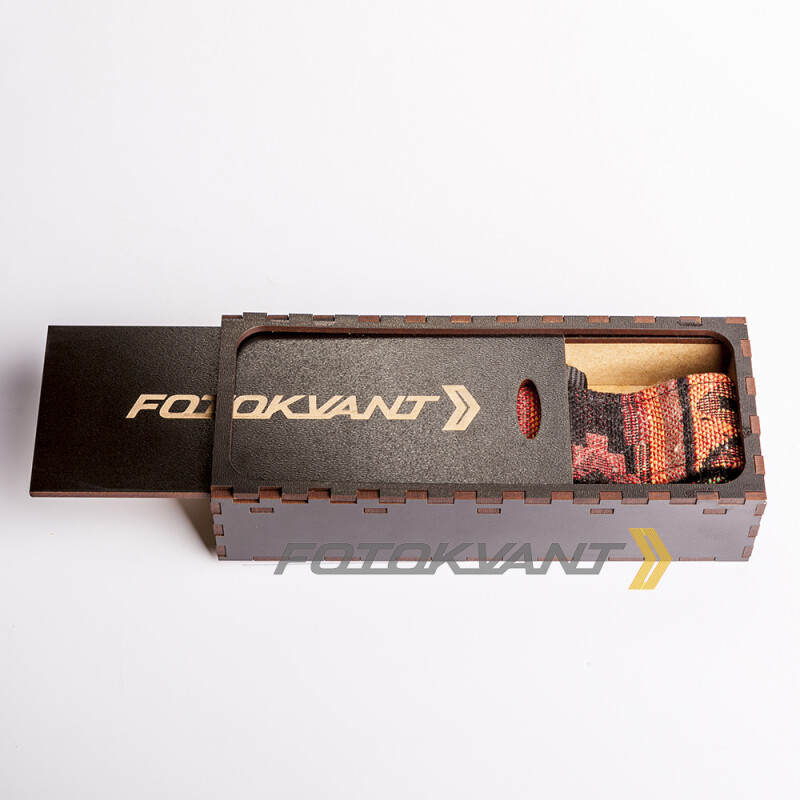 Fotokvant STO-48 ремень для фотоаппарата в подарочной деревянной коробочке