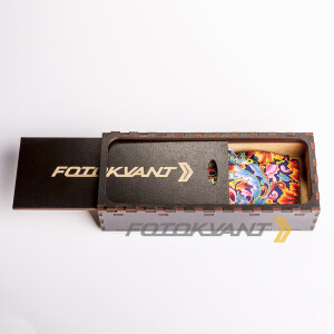 Fotokvant STO-53 ремень для фотоаппарата в подарочной деревянной коробочке