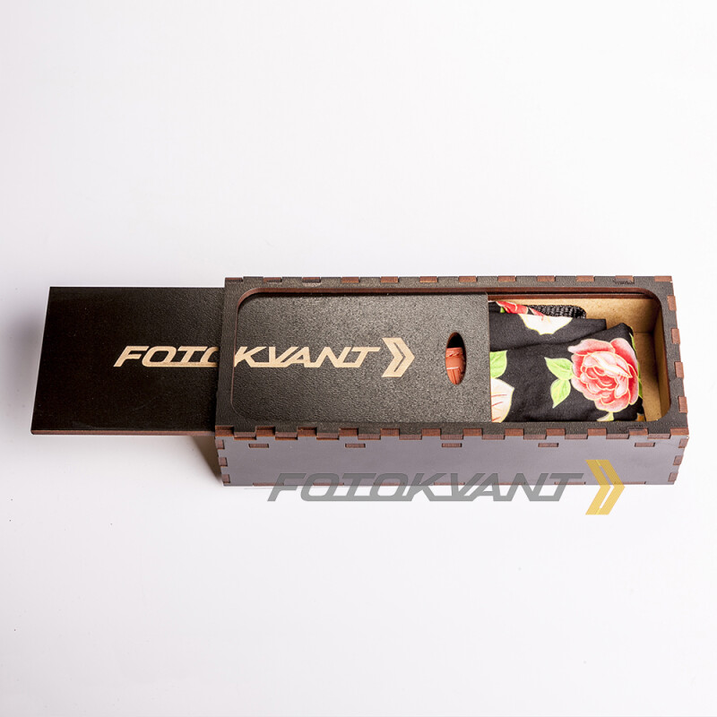 Fotokvant STO-54 ремень для фотоаппарата в подарочной деревянной коробочке