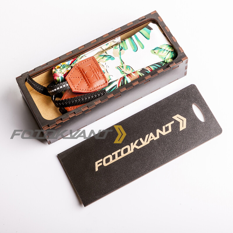 Fotokvant STO-55 ремень для фотоаппарата в подарочной деревянной коробочке