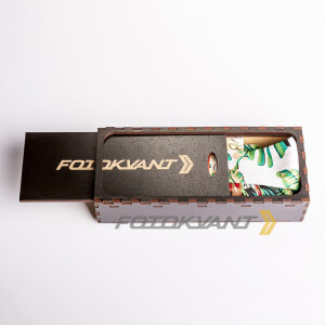 Fotokvant STO-55 ремень для фотоаппарата в подарочной деревянной коробочке