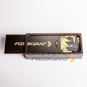 Fotokvant STO-57 ремень для фотоаппарата в подарочной деревянной коробочке