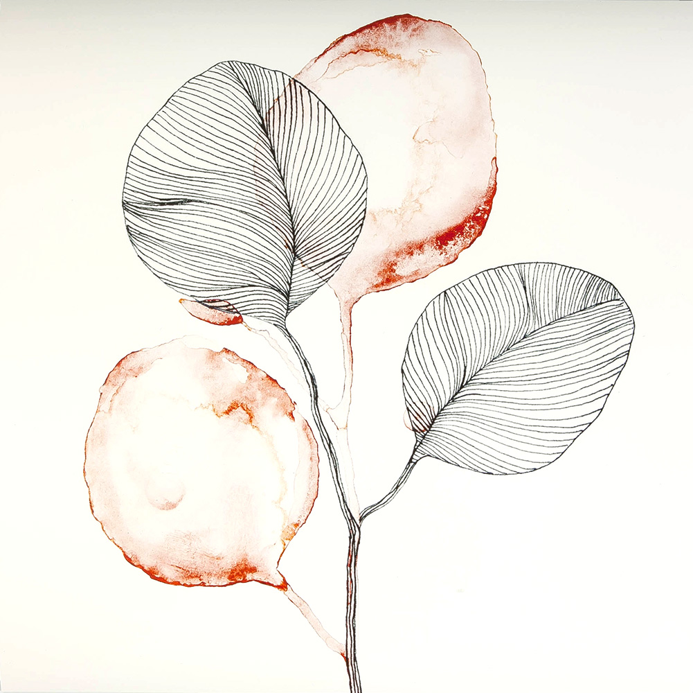 LAXY №42 фон пластиковый с рисунком веточка с листьями