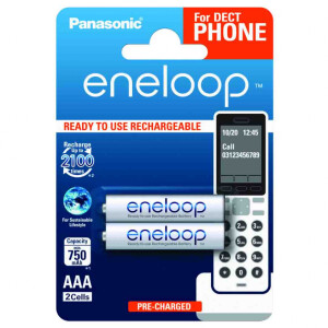 PANASONIC Eneloop AAA 750 2BP (BK-4MCCE/2DE) аккумулятор 2 штуки