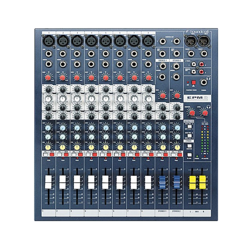 Soundcraft EPM8 микшерный пульт, 8 моно + 2 стерео входа, микрофонные предусилители GB-30
