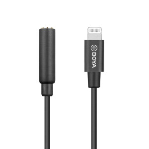 Boya BY-K3 аудиоадаптер 3,5 мм TRRS мама на Lightning папа