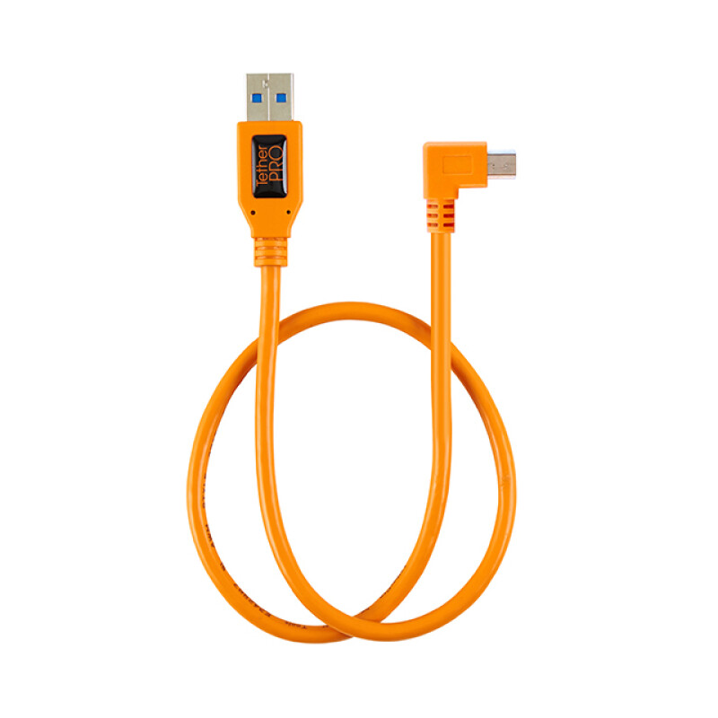 Tether Tools CU51RT02-ORG TetherPro USB 2.0 to Mini-B 5-Pin Right Angle Adapter 50cm Orange кабель