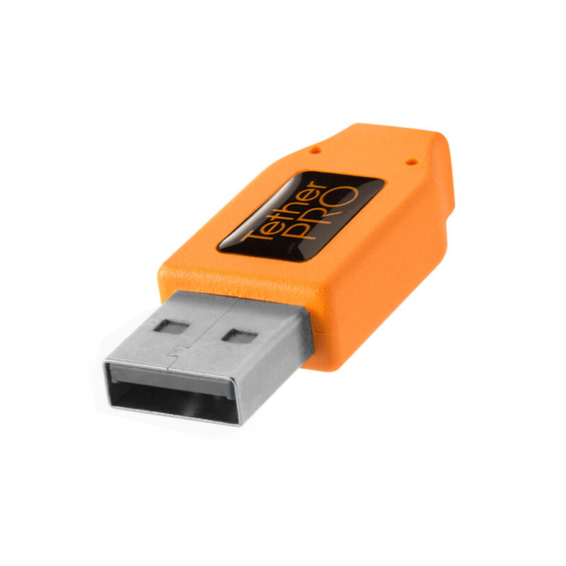 Tether Tools CU51RT02-ORG TetherPro USB 2.0 to Mini-B 5-Pin Right Angle Adapter 50cm Orange кабель