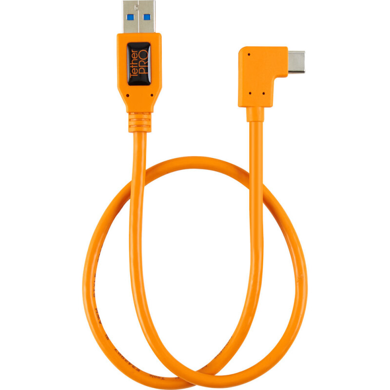 Tether Tools CUCRT02-ORG TetherPro USB 3.0 to USB-C Right Angle Adapter 50cm Orange кабель