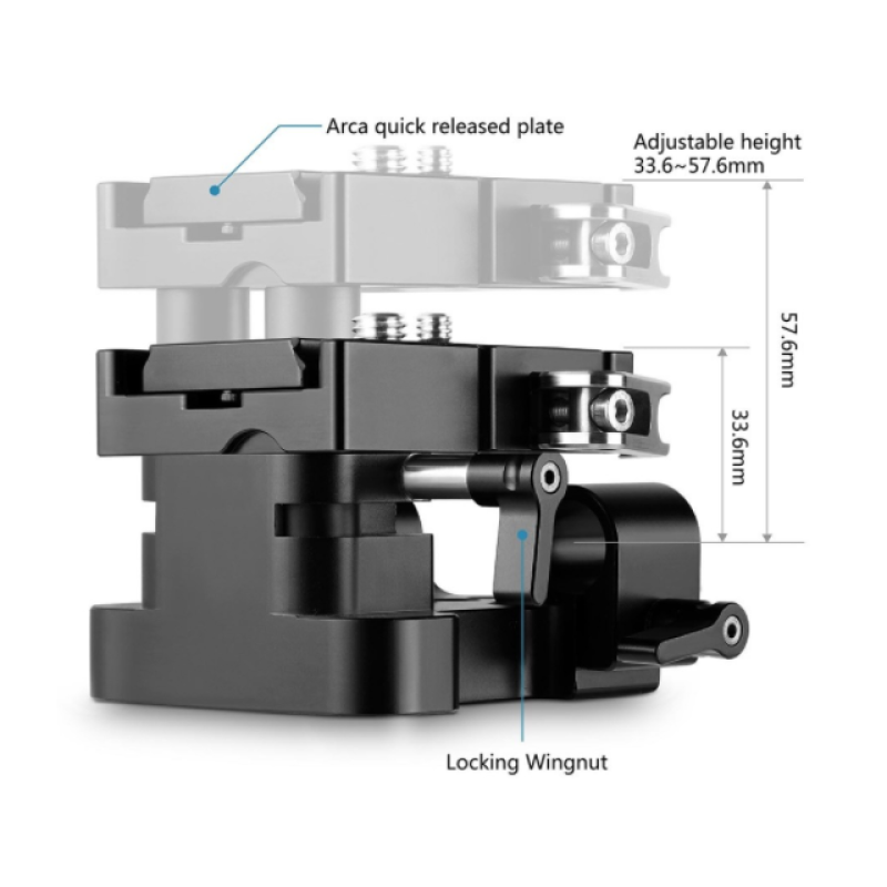 SmallRig 2092B базовая площадка для направляющих Universal 15mm Rail Support System Baseplate