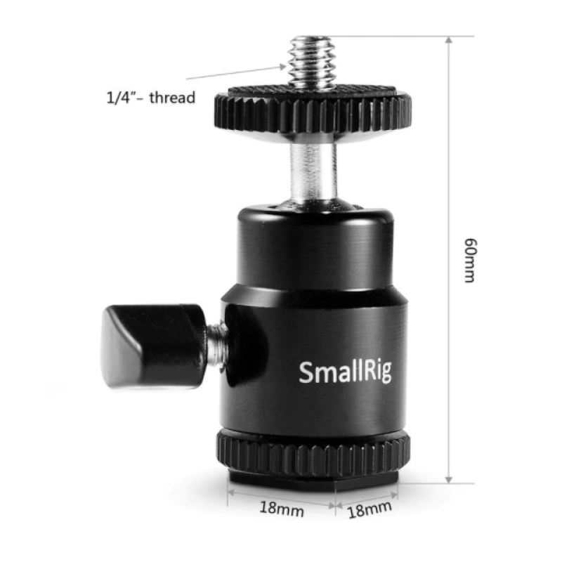 SmallRig 761 шаровая головка с креплением Cold Shoe to 1/4" Threaded Adapter