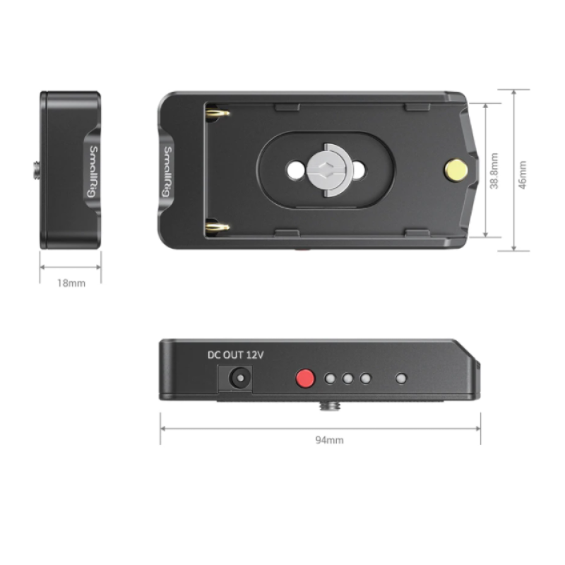 SmallRig EB2504 адаптер для крепления аккумулятора c индикатором NP-F Battery Adapter Plate