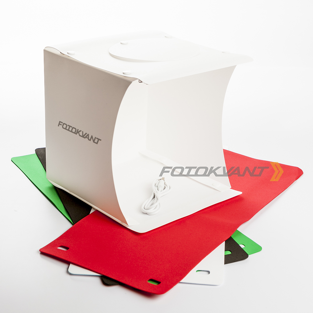 Fotokvant BOX-24LED фотобокс 22 см c 2xLED освещением и 4 фонами Fotokvant BOX-24LED фотобокс 22 см c 2xLED освещением и 4 фонами