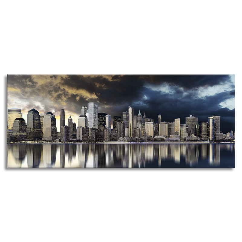 Styler CA-11901 репродукция Золотой город на холсте с эффектом серебра 60X150см