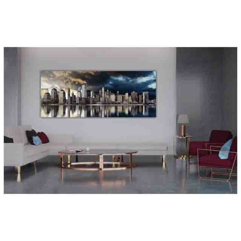 Styler CA-11901 репродукция Золотой город на холсте с эффектом серебра 60X150см