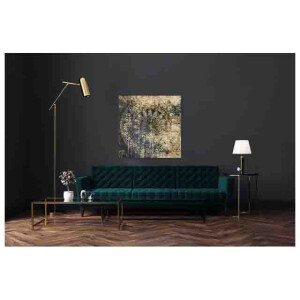 Styler CA-11907 репродукция Голубой орнамент на холсте с эффектом серебра 65X65см