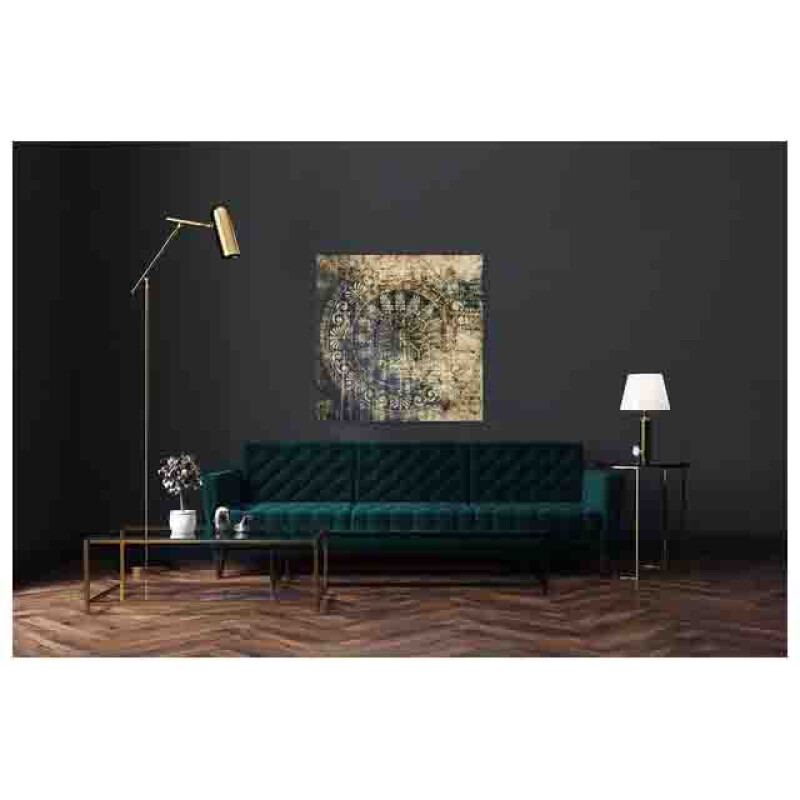 Styler CA-11907 репродукция Голубой орнамент на холсте с эффектом серебра 65X65см