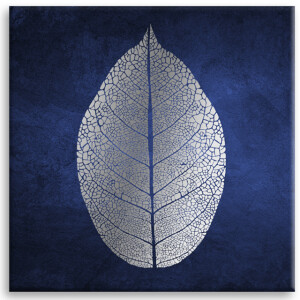 Styler CA-11909 репродукция Голубой лист на холсте с эффектом серебра 60X60см