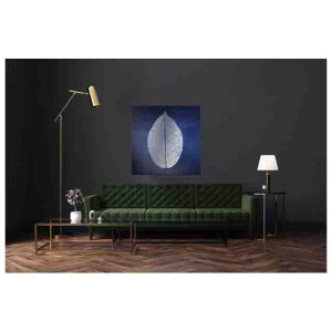 Styler CA-11909 репродукция Голубой лист на холсте с эффектом серебра 60X60см