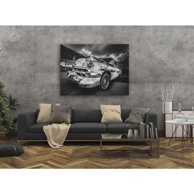 Styler CA-12199 репродукция Старый автомобиль на холсте с эффектом серебра 85X113см