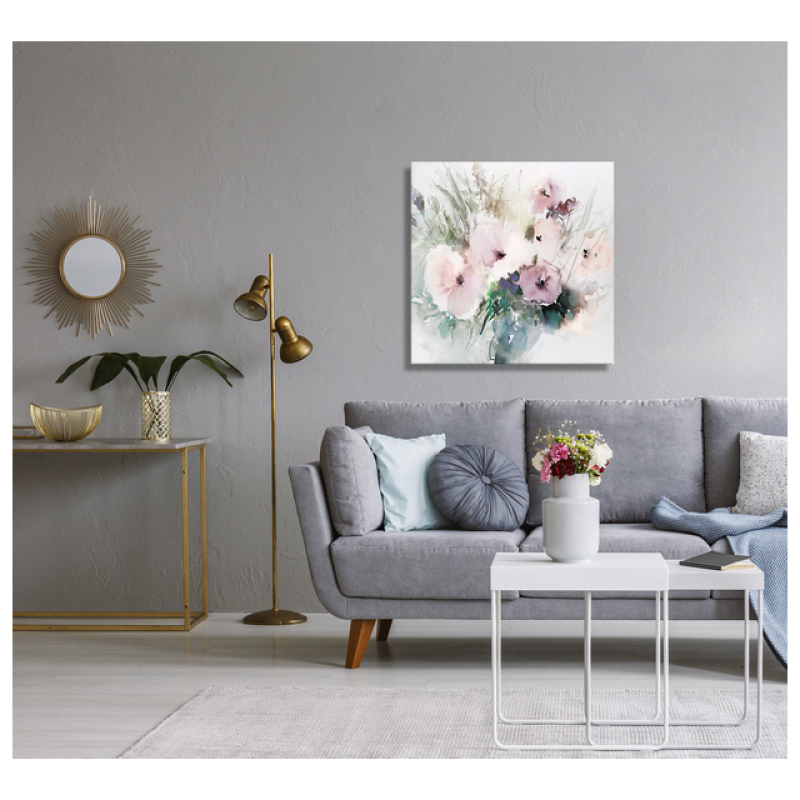 Styler CA-12527 репродукция Розовые цветы. Акварель на холсте 65X65см