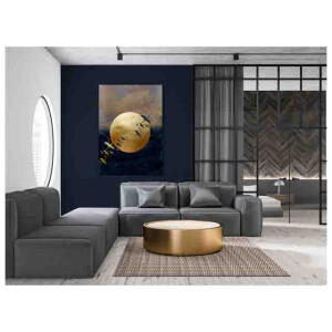 Styler CA-12833 репродукция Журавлиный клин на холсте с эффектом серебра 75X100см