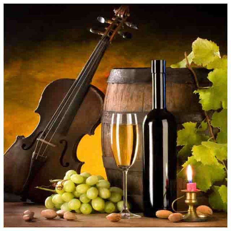 Styler GL-00108 репродукция Вино 3. Белый виноград на стекле 30X30см