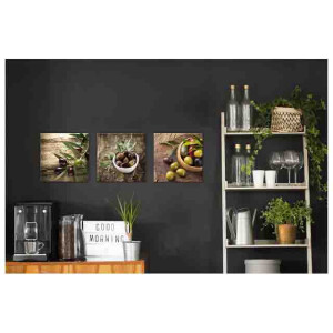 Styler GL00910 репродукция Оливки 4, на ветке на стекле 30X30см