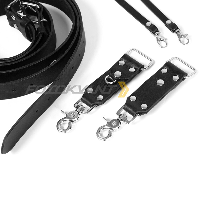 Fotokvant STL-02 ремень кожаный для двух камер черный