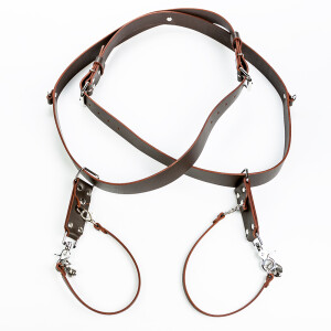 Fotokvant STL-05 ремень кожаный для двух камер цвет шоколад