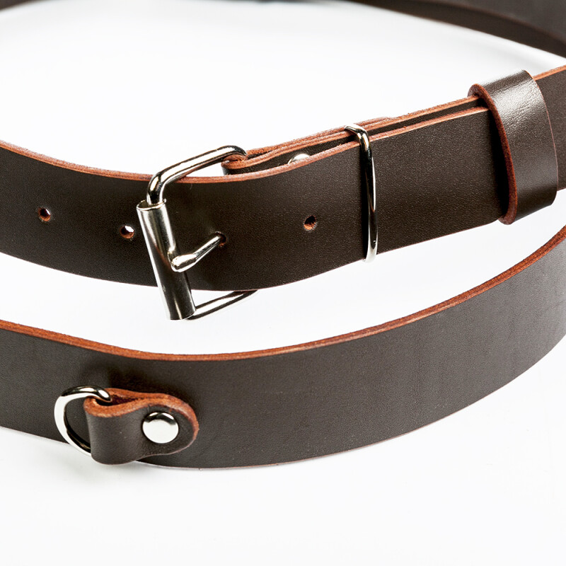 Fotokvant STL-05 ремень кожаный для двух камер цвет шоколад