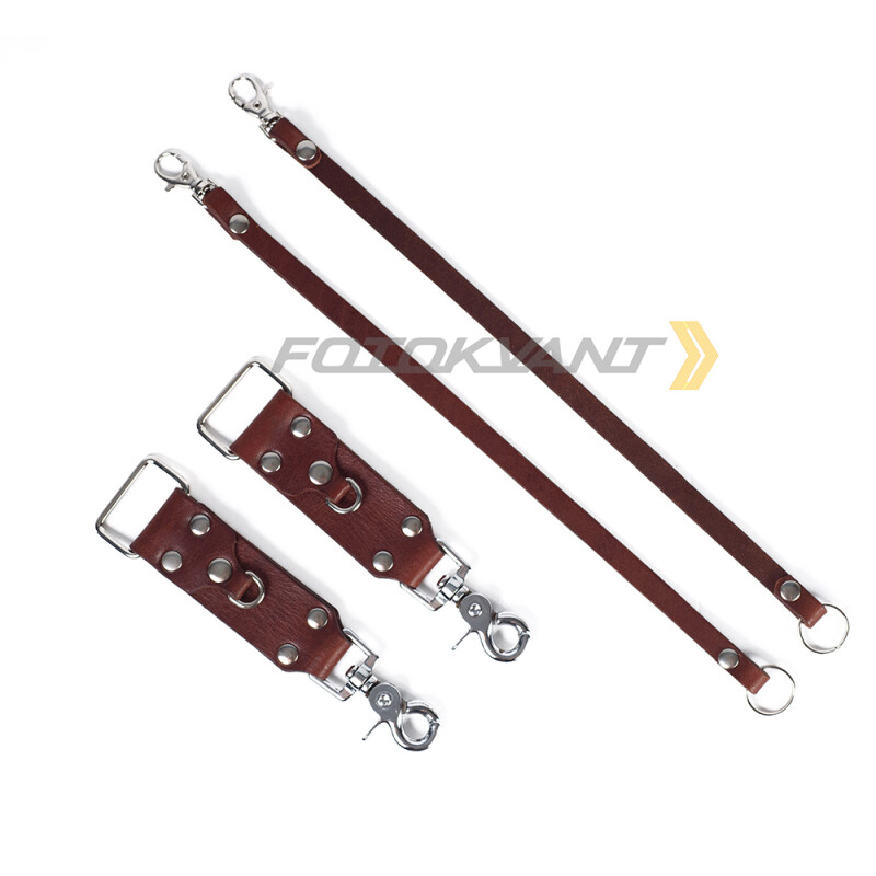 Fotokvant STL-06 ремень кожаный для двух камер цвет коньяк