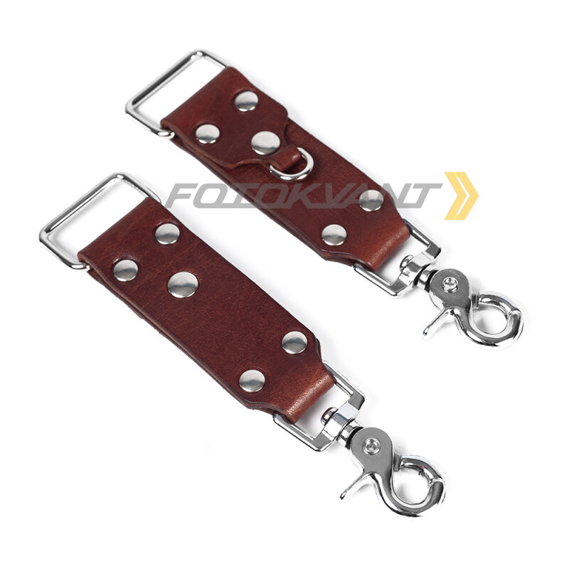 Fotokvant STL-06 ремень кожаный для двух камер цвет коньяк