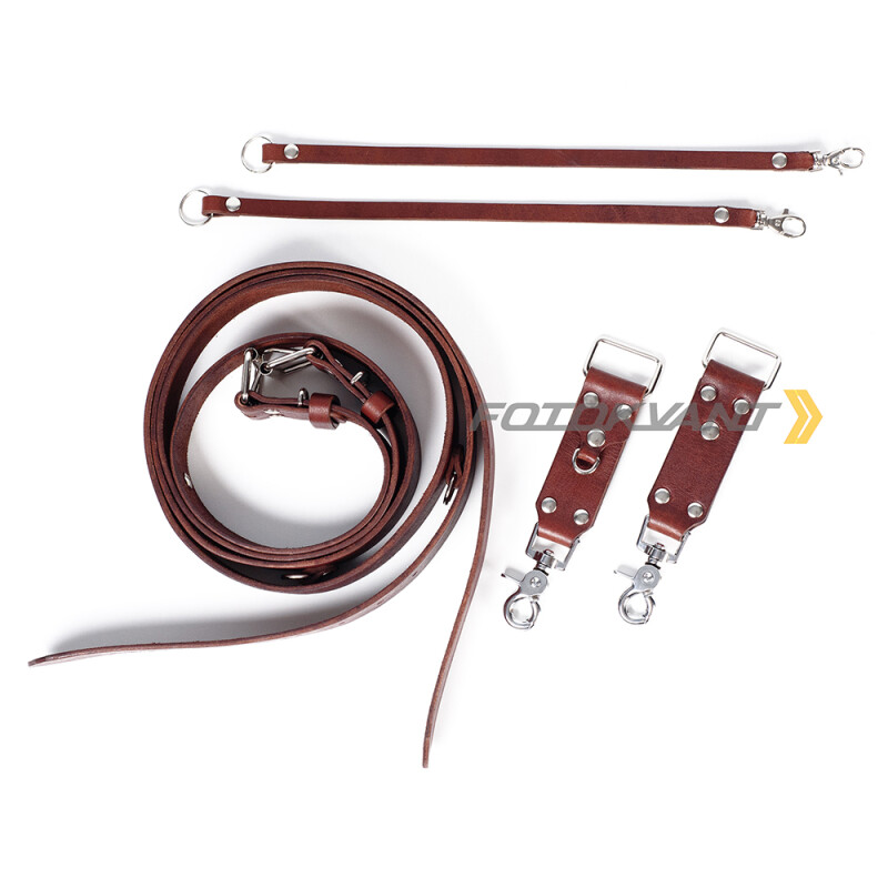 Fotokvant STL-06 ремень кожаный для двух камер цвет коньяк