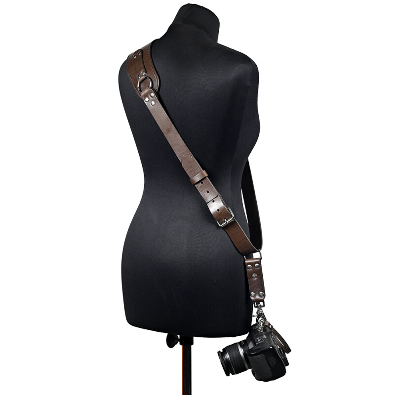 Fotokvant STL-03 ремень кожаный для одной камеры цвет шоколад