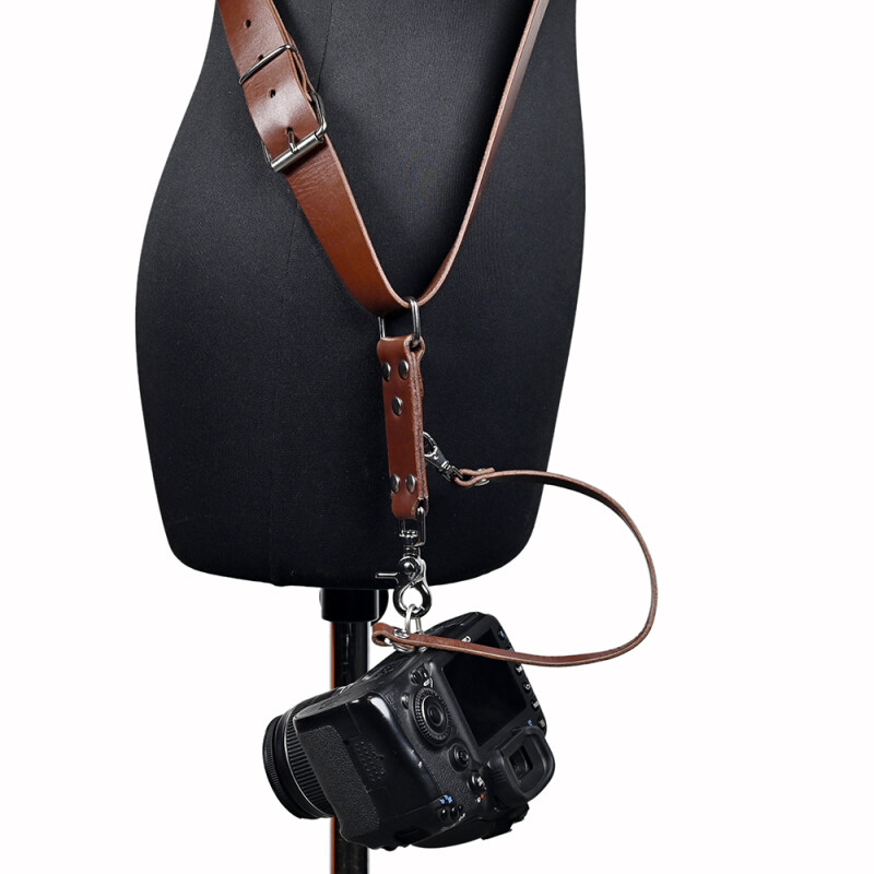 Fotokvant STL-04 ремень кожаный для одной камеры цвет коньяк