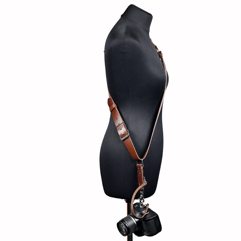 Fotokvant STL-04 ремень кожаный для одной камеры цвет коньяк